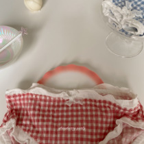 Small Wild Berries:) Soft Glutinous Plaid Agaric Edge Cute Teenage Girl Underwear Pure Cotton Internal Gear Student Triangle Pants 3 Pieces