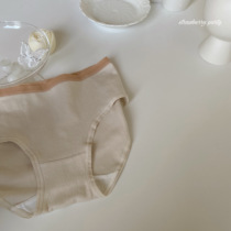 Simple base Soft Baby Cotton Simple breathable mill Ram Color Pure Cotton Briefs Woman Mid-Waist Triangle Pants