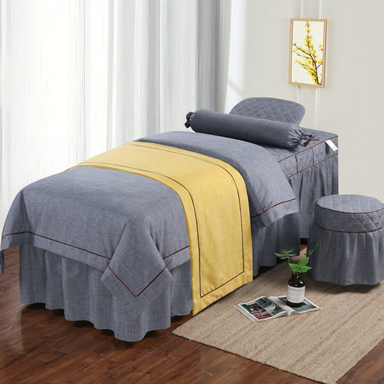 Cotton and linen beauty salon bed cover four-piece set special massage therapy bed cover cover with holes light luxury solid color high-end washing bed
Cotton and linen beauty salon bed cover four-piece set special massage therapy bed cover cover with holes light luxury solid color high-end washing bed