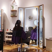 Net red hair mirror table Hair salon special hair cut mirror with light high-grade custom simple new barbershop floor-to-ceiling mirror