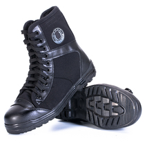Summer mesh ultra-light combat boots Breathable high-top canvas spring and autumn special training shoes for training boots black security shoes men