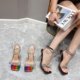 688-5 Women Sandals with butterfly Sandals, rhinestones, high heels and fairy colored Sandals heels 10cm size 35 42