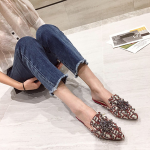 Sweet everyday Baotou flat bottom glued shoes