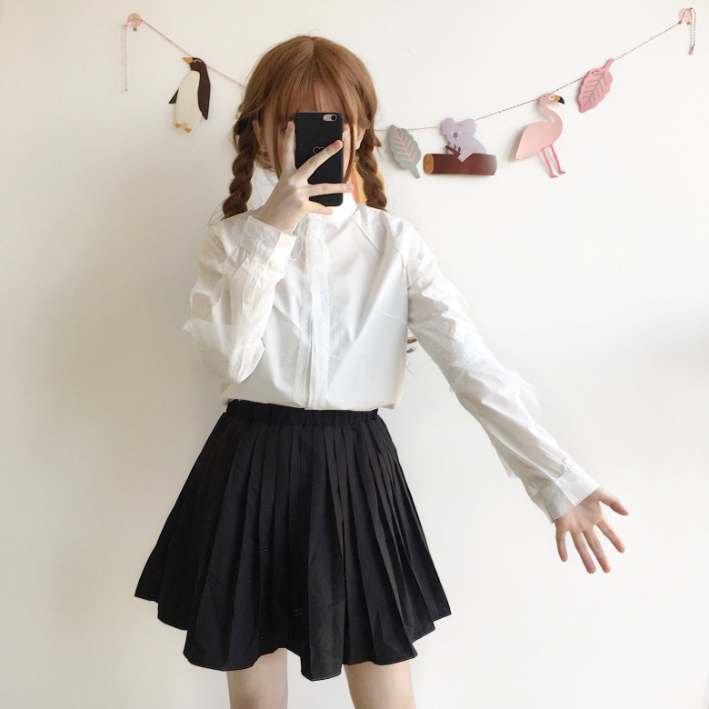 实拍实价 甜美蕾丝花边学生衬衣