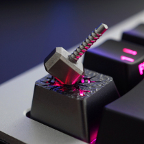 HolyOOPS Quake hammer stereo 3D titanium alloy mechanical key cap all metal CNC key cap light transmission