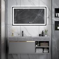 Modern simple rock board bathroom cabinet combination Nordic intelligent luxury wash table toilet sink washbasin cabinet