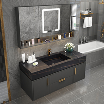 Rock board bathroom cabinet combination modern simple custom one face wash basin light luxury sink toilet wash table