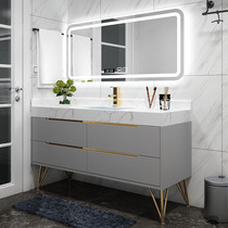 Nordic bathroom cabinet combination bathroom sink washbasin washstand Light luxury modern simple rock board bathroom cabinet