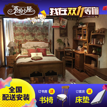 Yinglun Cottage Special Cabinet Pool Seven Color Life Small Beauty Pure Solid Wood Bed Teenagers children Furniture