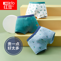 Red Bean Boys Underwear Cotton Flat Horn Children Children Children Boy 13 Years Old Baby breifs Four Corner Shorts