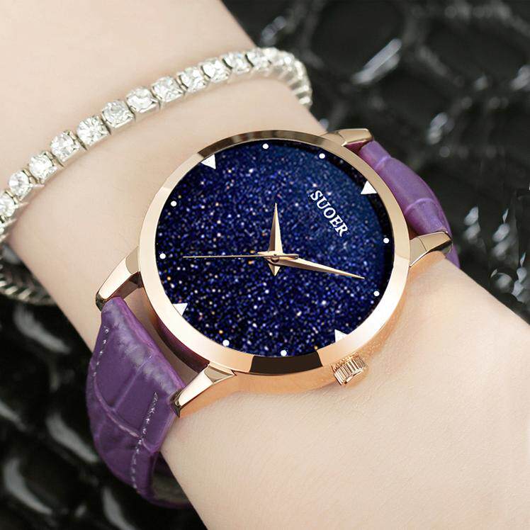 索尔女表正品女士手表防水时尚款潮流真皮带