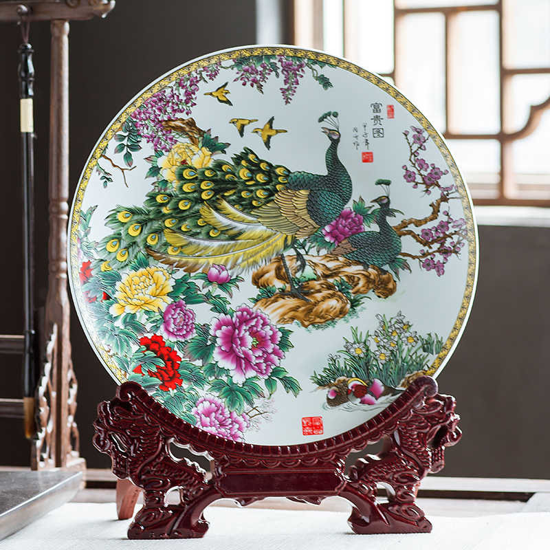 Jingdezhen ceramics European wealth figure decoration plate of ornamental dish hang dish by dish home furnishing articles study arts and crafts