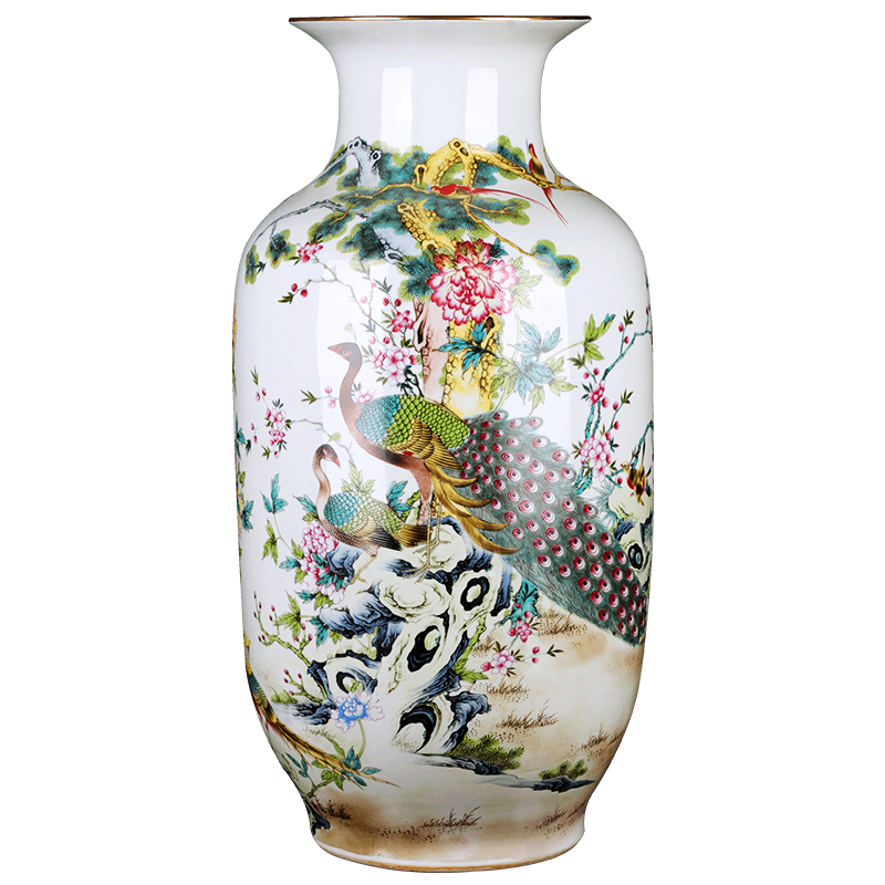 Jingdezhen ceramic vase furnishing articles large sitting room of Chinese style household flower arranging TV ark, rich ancient frame decorative porcelain