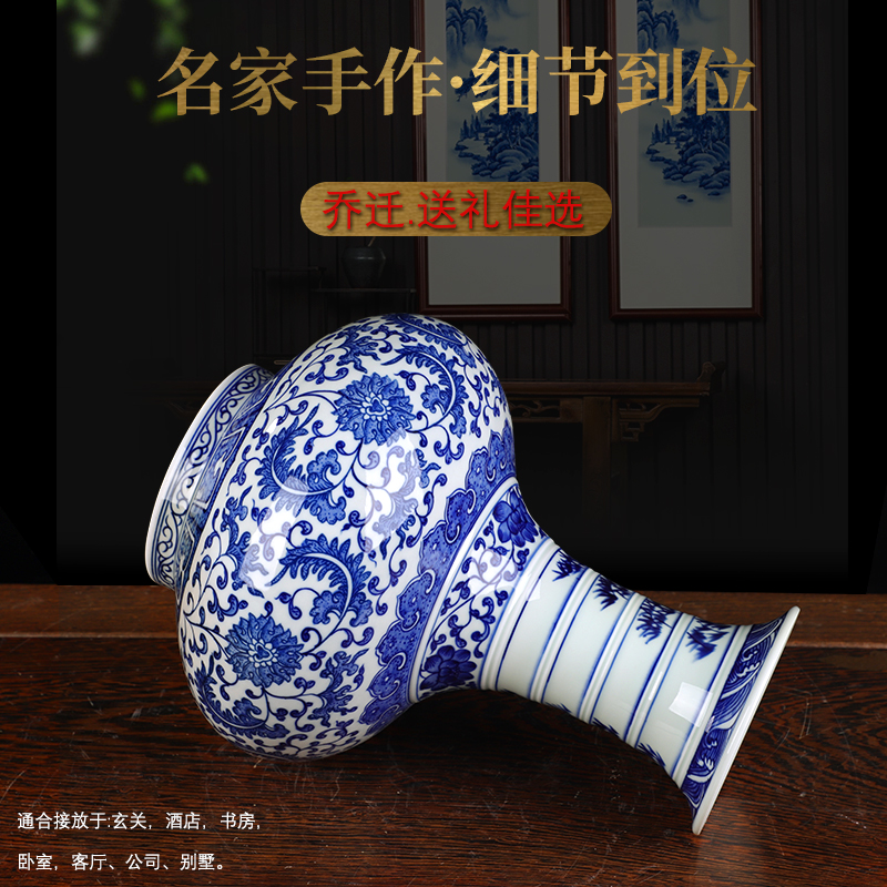 Jingdezhen ceramics glaze color antique hand - made under the blue and white porcelain vases, modern classical Chinese style household act the role ofing is tasted furnishing articles