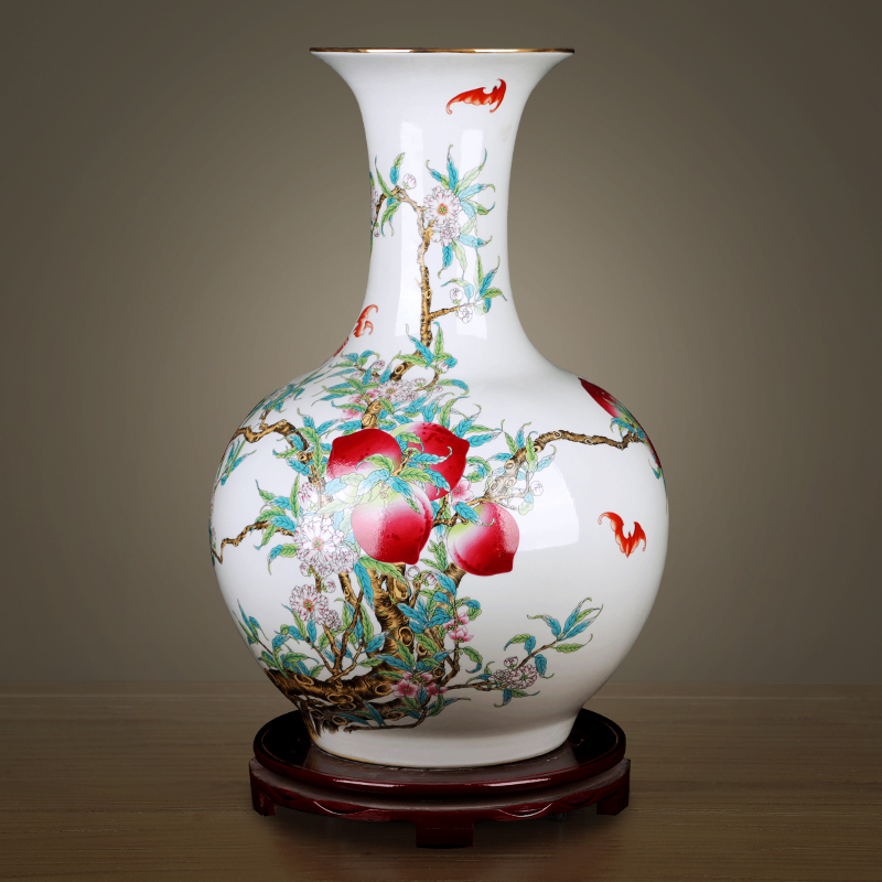 Jingdezhen large ground ceramic vases, flower arrangement craft sitting room of Chinese style household adornment TV ark, furnishing articles