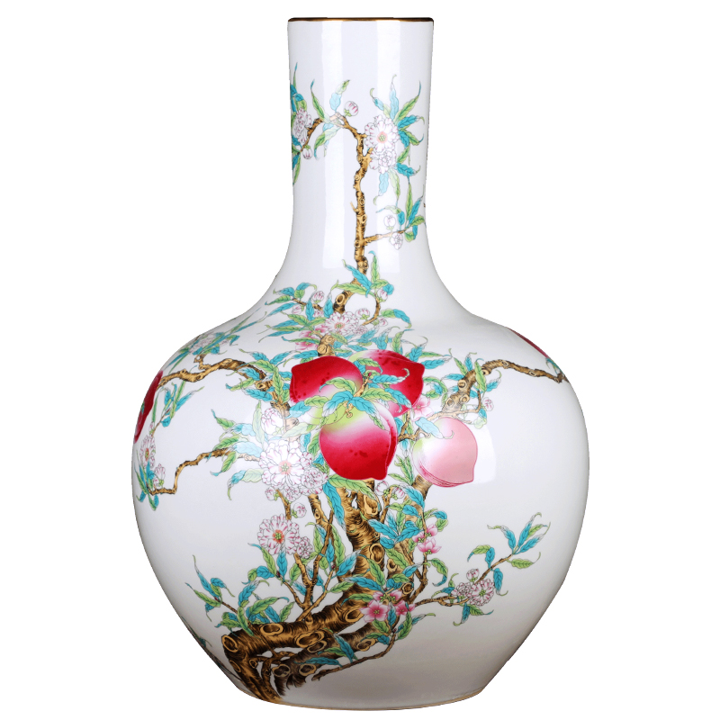 Porcelain of jingdezhen ceramics vase large sitting room place flower arranging restoring ancient ways is rich ancient frame of Chinese style household ornaments