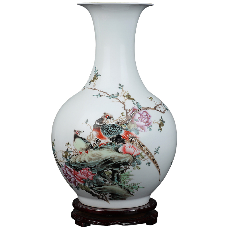 Jingdezhen ceramics vase furnishing articles pastel of the reward bottle arranging flowers sitting room TV ark, of Chinese style household decorative arts and crafts