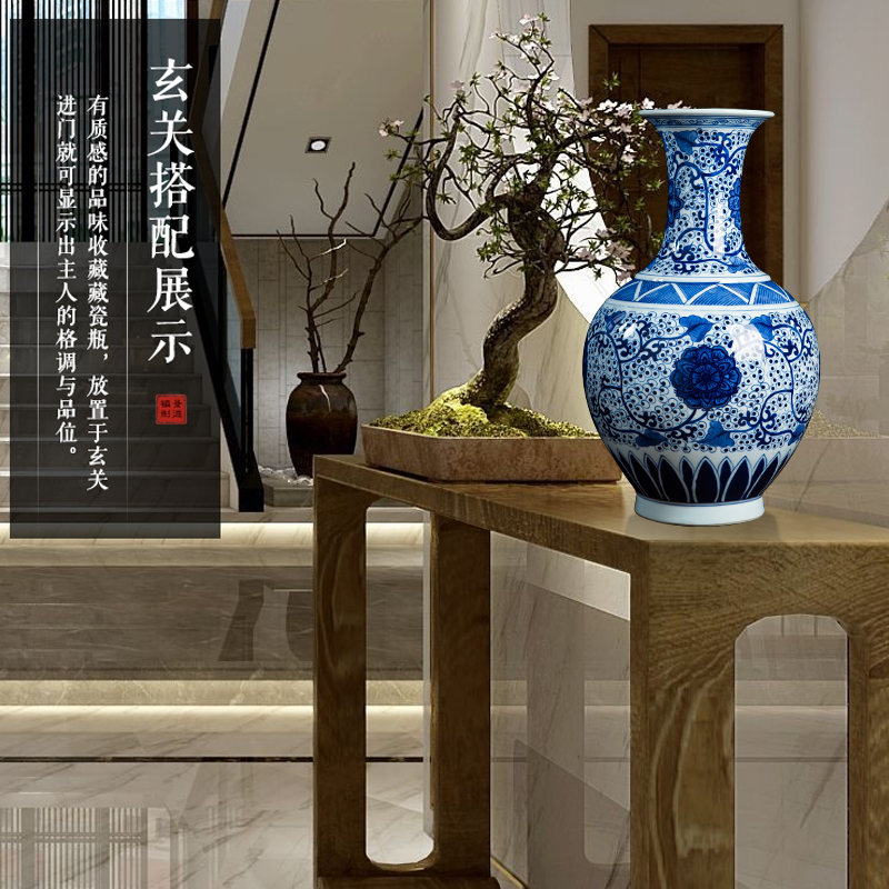 Jingdezhen ceramics high - grade hand - made antique blue and white porcelain vases, furnishing articles sitting room home decoration handicraft decoration