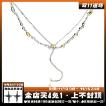 Original design Tibetan gold necklace multi-wearing minority high-end cold wind 18k gold female personality cool and spicy collarbone chain