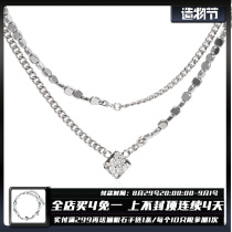 1STXULIE Falling Stone Galaxy Original necklace niche design double layer diamond cold wind neutral Y2K mens and womens models
