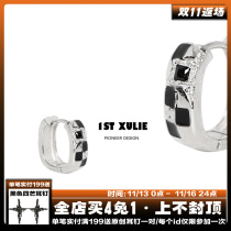 Original checkerboard small earrings niche design high-end trendy cool hot girl closed eyes into holiday gift earrings earrings