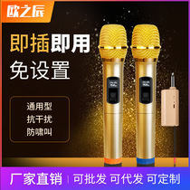 Wireless Microphone Universal Microphone One Tug Two U Segment Home Outdoor Sound Power Amplifier Sound Card K Song Universal Wireless
