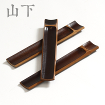 Incense burner Original bamboo incense line incense Shen sandalwood seat incense holder Carry-on rustic incense board old bamboo incense stand can be connected to ash