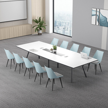 Bai Yuanlefu office meeting table and chair combination simple modern conference room size solid wood can be combined long table