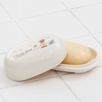 South Korea imported cute bear dust drain soap box bathroom soap box laundry soap storage box