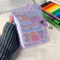 ins wind girl hearts button handbooks this shell 6 holes transparent loose-leaf book graduation gift carry-on