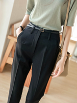 LOSTSOULS JAPAN EARLY AUTUMN FASHION Fashion Temperament is quite slim with waist belt tapered casual pants Inn Wind West pants