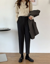 LOSTSOULS Japan Hairy Pants Children Autumn Winter Thickened High Waist Smoke Pipe Pants 90% Turnip Hallen Straight Drum Pants