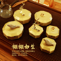 Pure copper ashtray Light luxury creative copper household fashion gifts Living room home decoration ornaments with cover ashtray