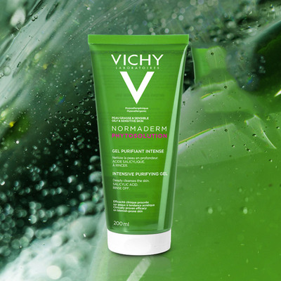 vichy薇姿净颜无瑕控油祛痘洁面啫喱200ml 氨基酸洗面奶温和清洁