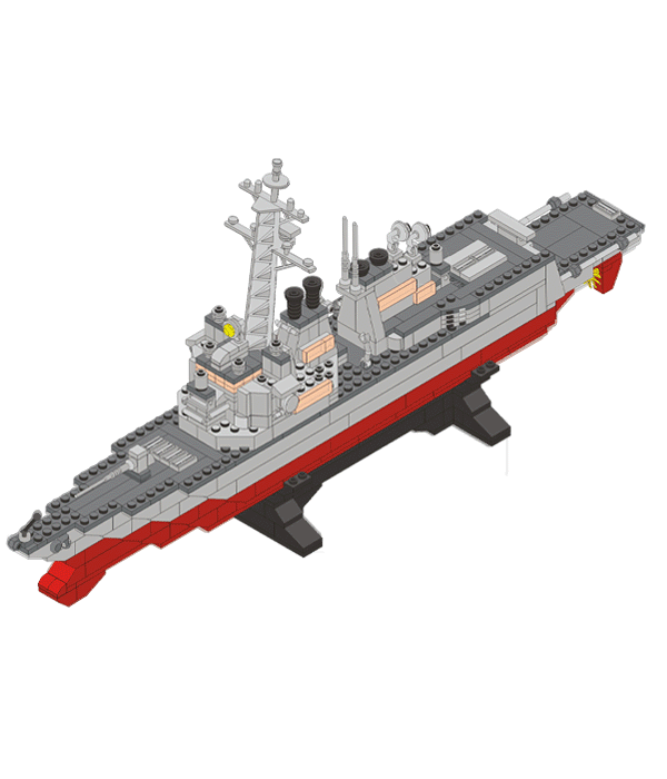 【快乐小鲁班】益智积木驱逐舰