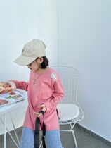 Cong family childrens long-sleeved T-shirt 2021 spring new mens and womens Korean bottoming shirt casual top mid-size childrens trend