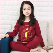 Mùa thu và mùa đông đồ lót nhiệt đặt clip cotton dày trong các cô gái lớn quần áo mùa thu và áo len cotton trẻ em - Quần áo lót