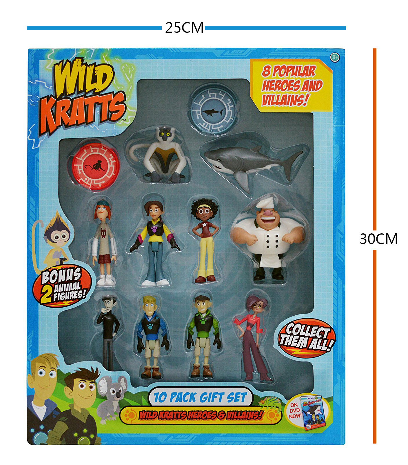 全球购 正品包邮 wild kratts 动物兄弟 人偶生物10个套装玩具