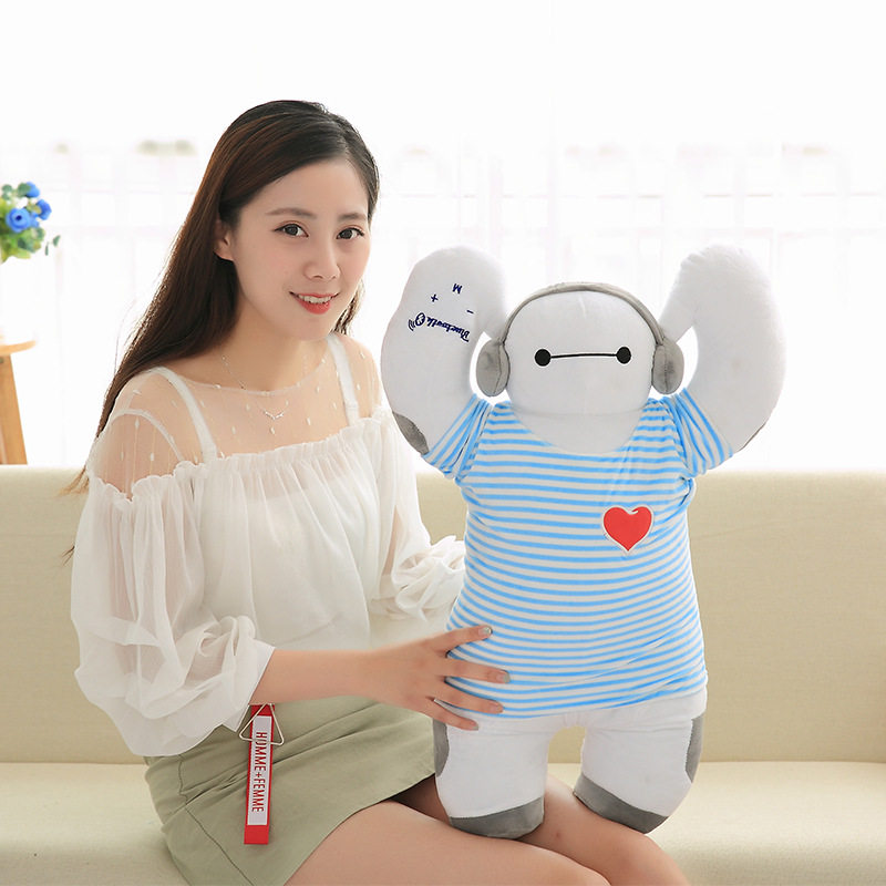 大白公仔蓝牙音乐暖手抱枕头可爱毛绒玩具布偶娃娃送女生情人节礼_不