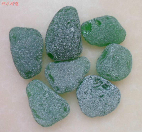 天然海玻璃 大块海玻璃石3-6厘米 纯天然海玻璃原石 手工原材料