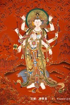 Rare Tang Mie statue of Morley Heaven Bodhisattva with light Buddha Mother Nepal Pure handmade Donka hanging painting