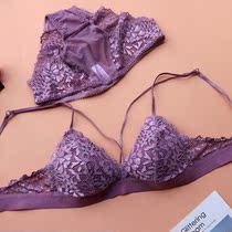 Lady Style Underwear Lady Sexy Slim with bra Lace Triangle Cup Anti-Bump without Chest-Free Steel Ring Bra Suit