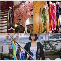 Japan and wind carp flag home sushi restaurant daily restaurant decoration flag Japanese-style zakaya restaurant decoration flag