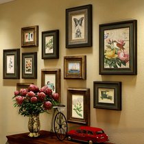 American country photo wall retro old European restaurant solid wood frame Wall living room porch decoration combination
