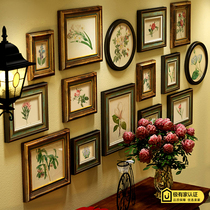 American country Photo Wall living room dining frame wall combination hanging wall European decorative painting pastoral flower photo wall