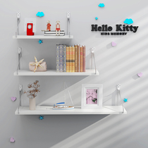 Punch-free wall shelf shelf wall hanging simple modern living room decoration storage wrought iron wall bedroom bookshelf