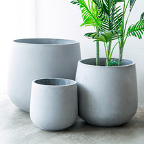 Round Cement Flowerpots Special Wine Cups Type Magnesium Clay Flowerpots Minima Nordic Wind Eurostyle Black & White Color Balcony Living Room