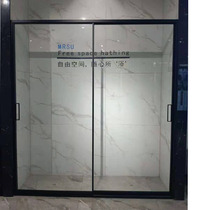 Custom shower room Bath room 304 sub-black stainless steel tempered glass sliding door partition kitchen door