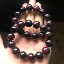 Meggranular Pomegranate Stone Bracelet 14-15mm Natural Pomegranate Stone Single Ring Bracelet Woman Stone Ornament Gift