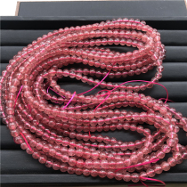 Natural Ice Breeds Chicken Blood Red Strawberry Crystal Three Circles Bracelet Red Through Strawberry Points Clear